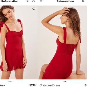 NWT Reformation Christine Dress in Lipstick